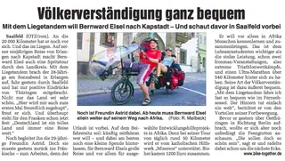 Zeitungsausschnitt: OTZ Saalfeld, 8.8.2007: Völkerverständigung ganz bequem