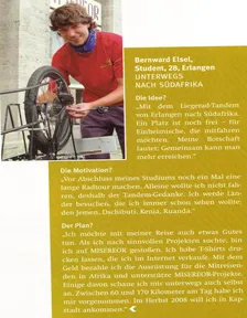 Zeitungsausschnitt: Festschrift 50 Jahre Misereor, 1.1.2008: Unterwegs nach Südafrika