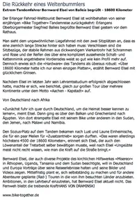 Zeitungsausschnitt: Erlanger Nachrichten, 30.8.2008: Die Rückkehr eines Weltenbummlers